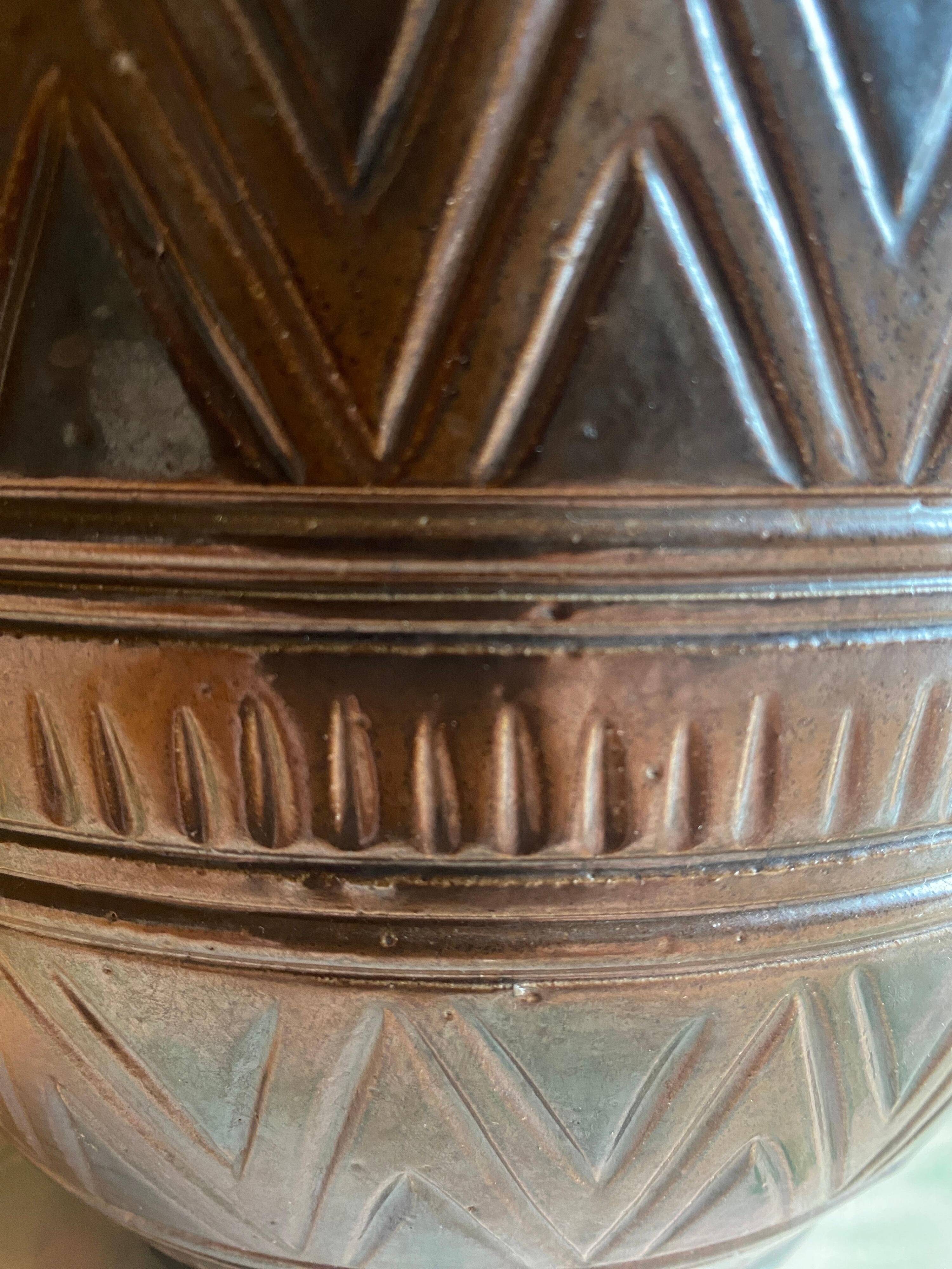 Scandinavian Modern Brown Stoneware Floor Vase by Arthur Andersson, Wallåkra