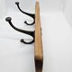 Solid teak coat hook with 2 double cast iron hooks