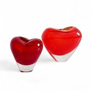 Post-Modern Murano Glass Heart Vases by Maria Christina Hamel, 1990s