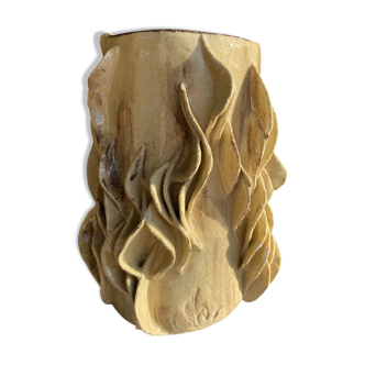 Enamelled terracotta vase