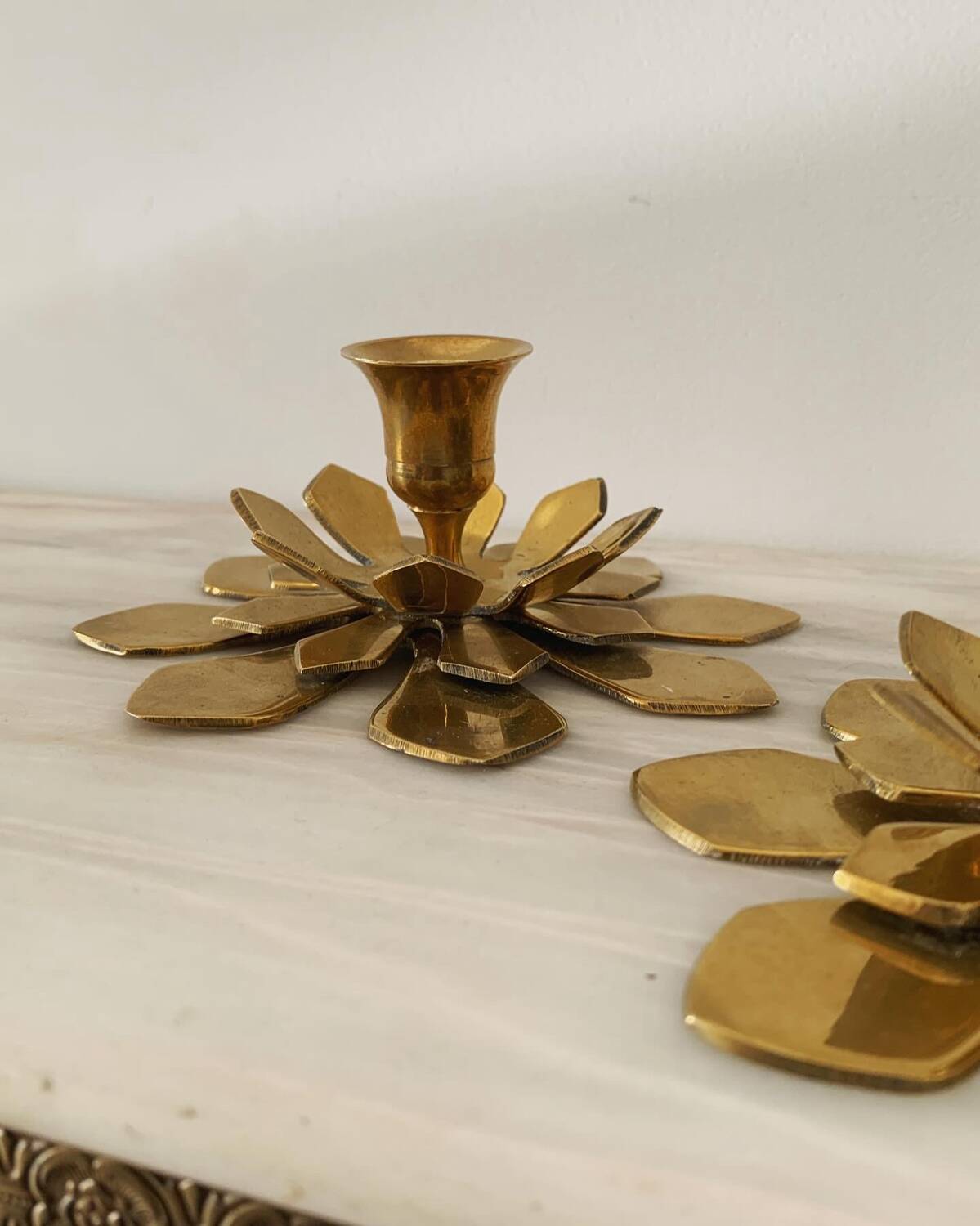 Old brass candlesticks