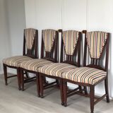 Set of 4 Art Deco Amsterdam School ‘t Woonhuys Dining Chairs The Netherland