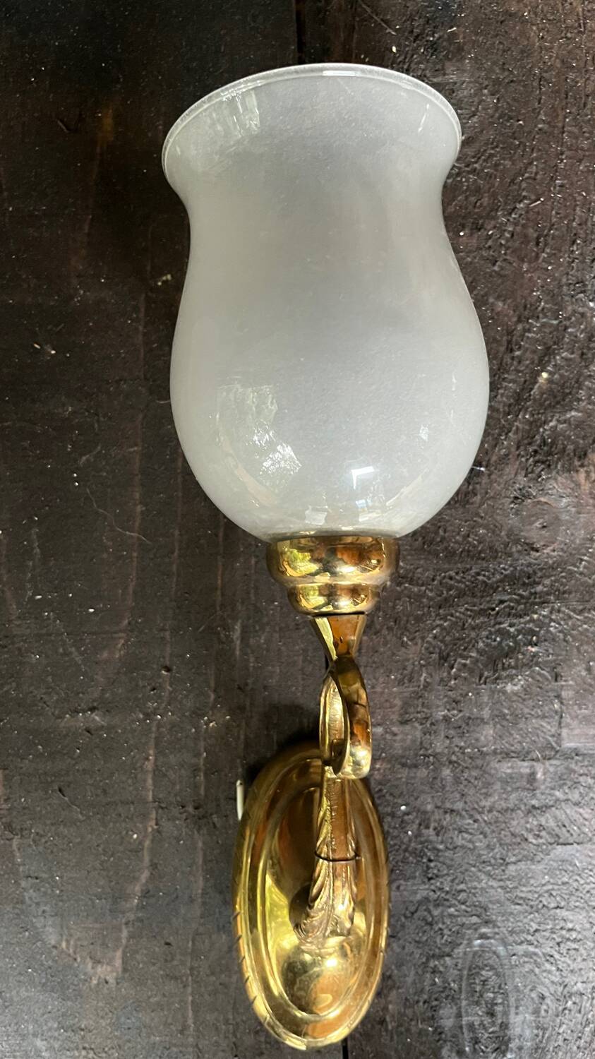 Paire d’appliques laiton et verre vintage