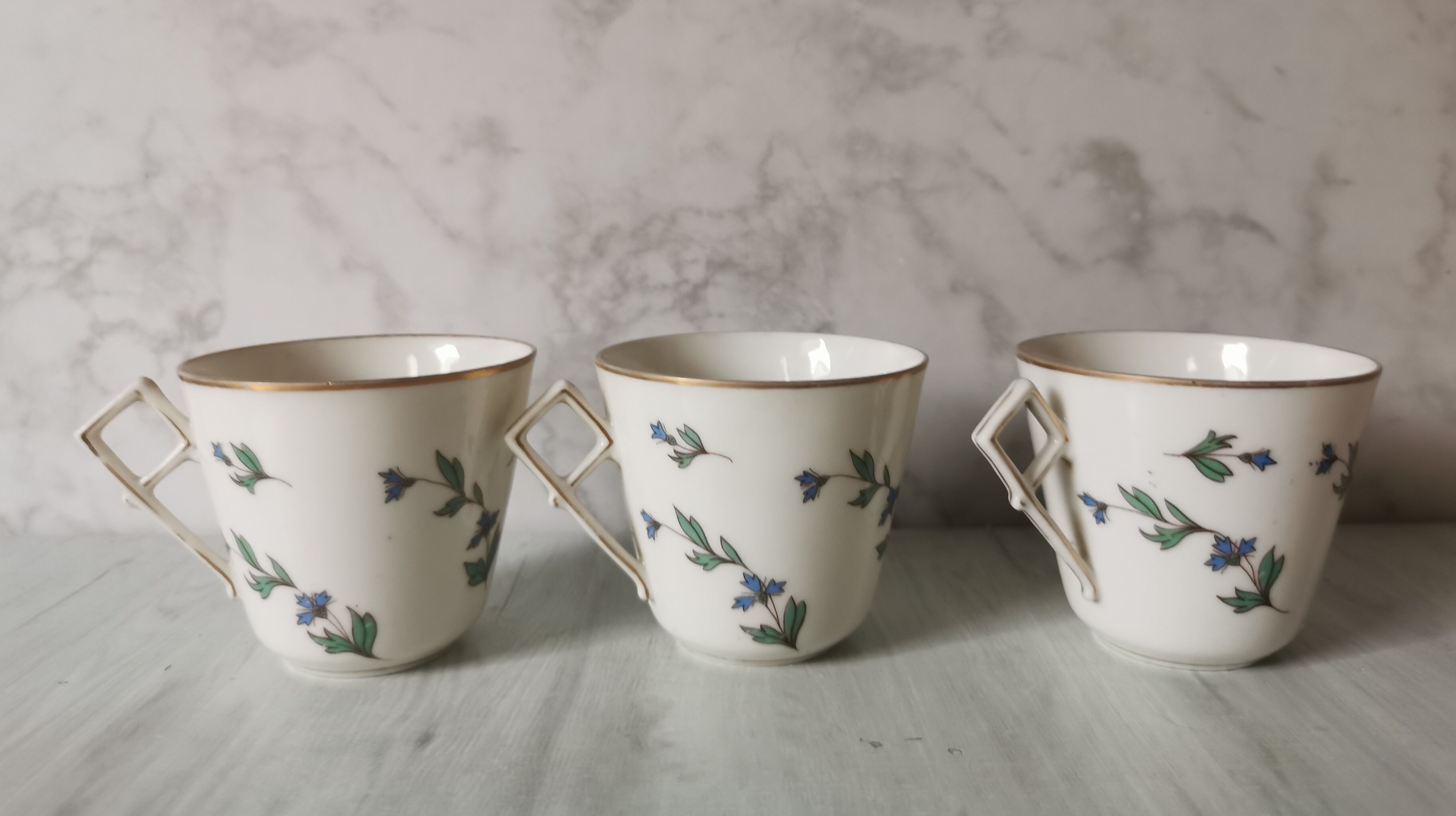 Porcelain barbel tea set Limoges Guérin