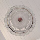 Large frosted glass chandelier Doria Leuchten 70's