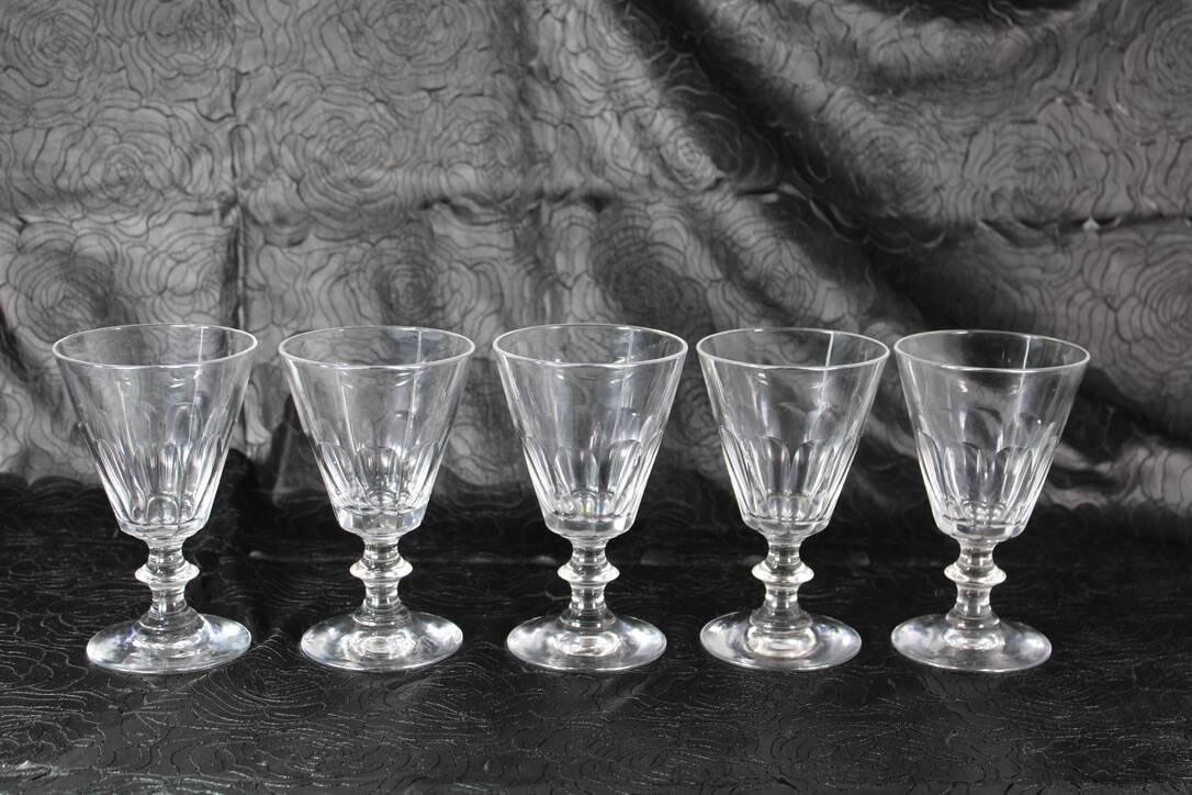 Baccarat / St Louis Caton crystal glasses early 20th France