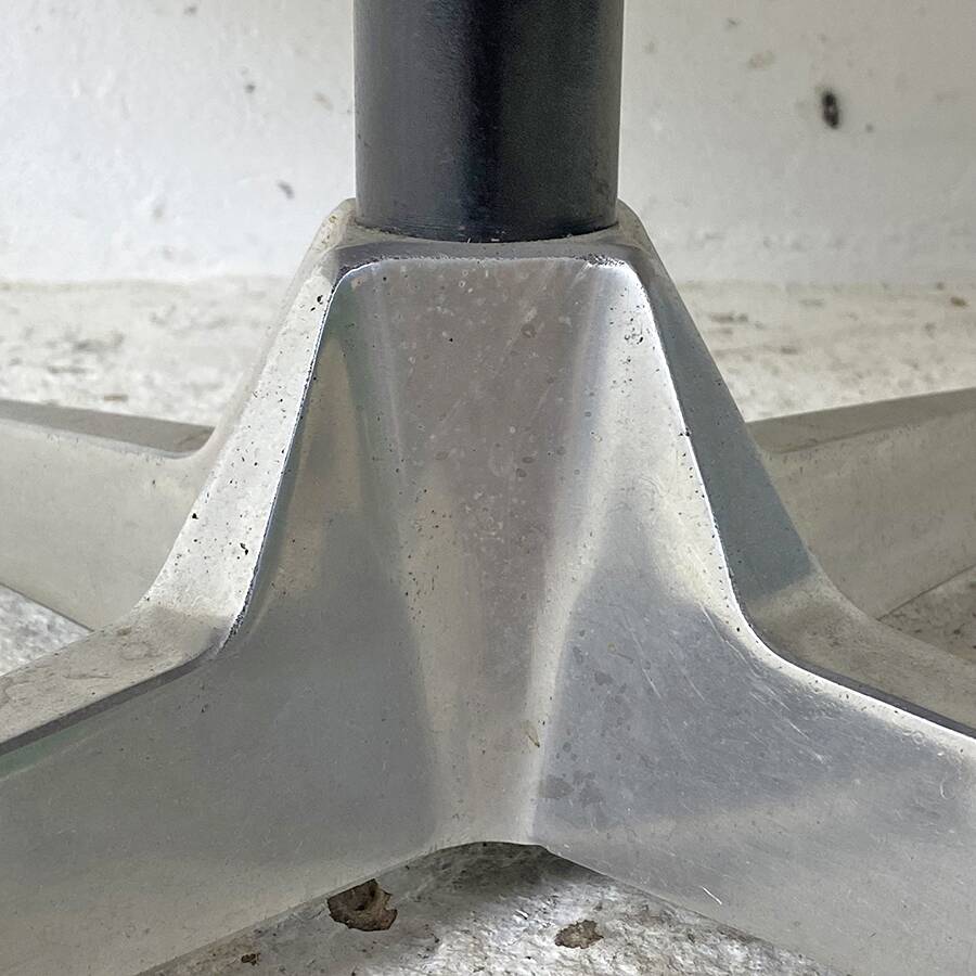 70's aluminum and white marble coffee table