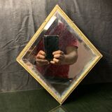 Barber mirror in diamond 31x26cm