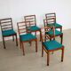 Ensemble de 6 chaises à manger danoises 1960