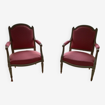 Paire de fauteuils Louis Philippe rose