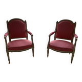 Paire de fauteuils Louis Philippe rose