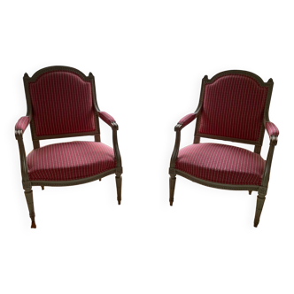 Paire de fauteuils Louis Philippe rose