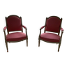 Paire de fauteuils Louis Philippe rose