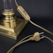 House the dolphin, lamp foot in plexiglass and gold metal design 1970