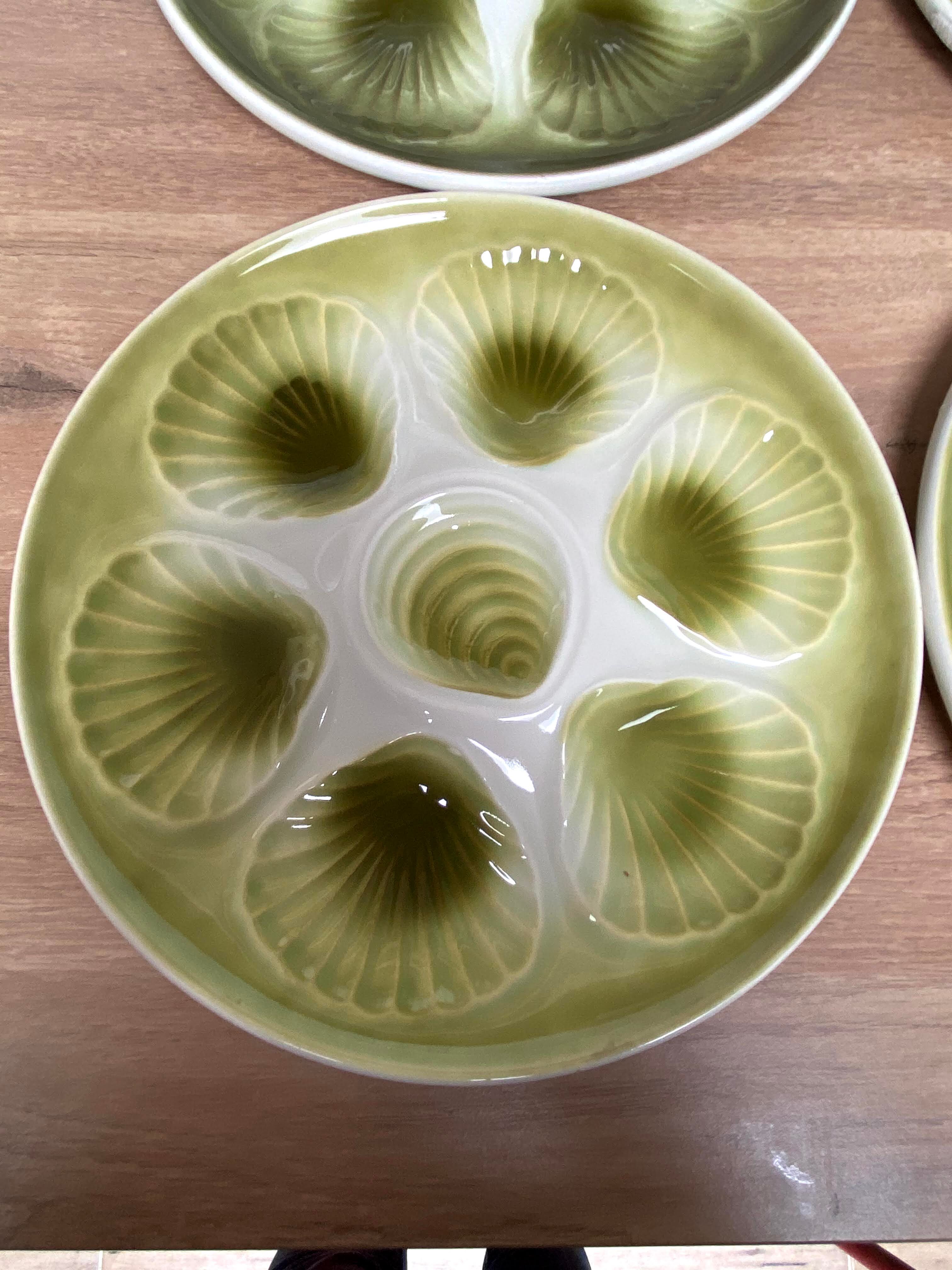 Set of 6 oyster plates in Earthenware Mill of Wolves