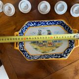Set of tray and six cream pots HB Quimper