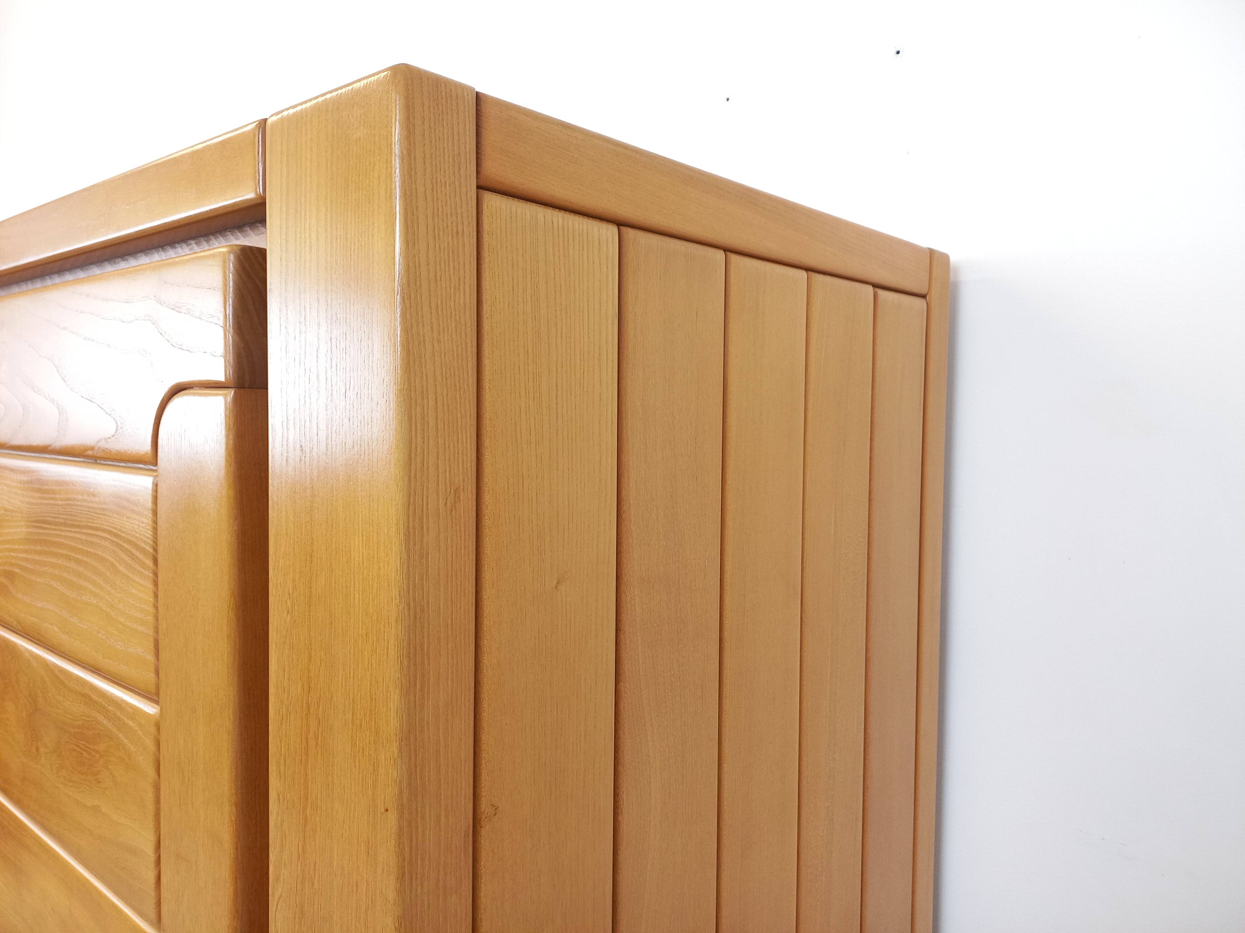 Vintage Maison Regain elm wardrobe from the 70s and 80s