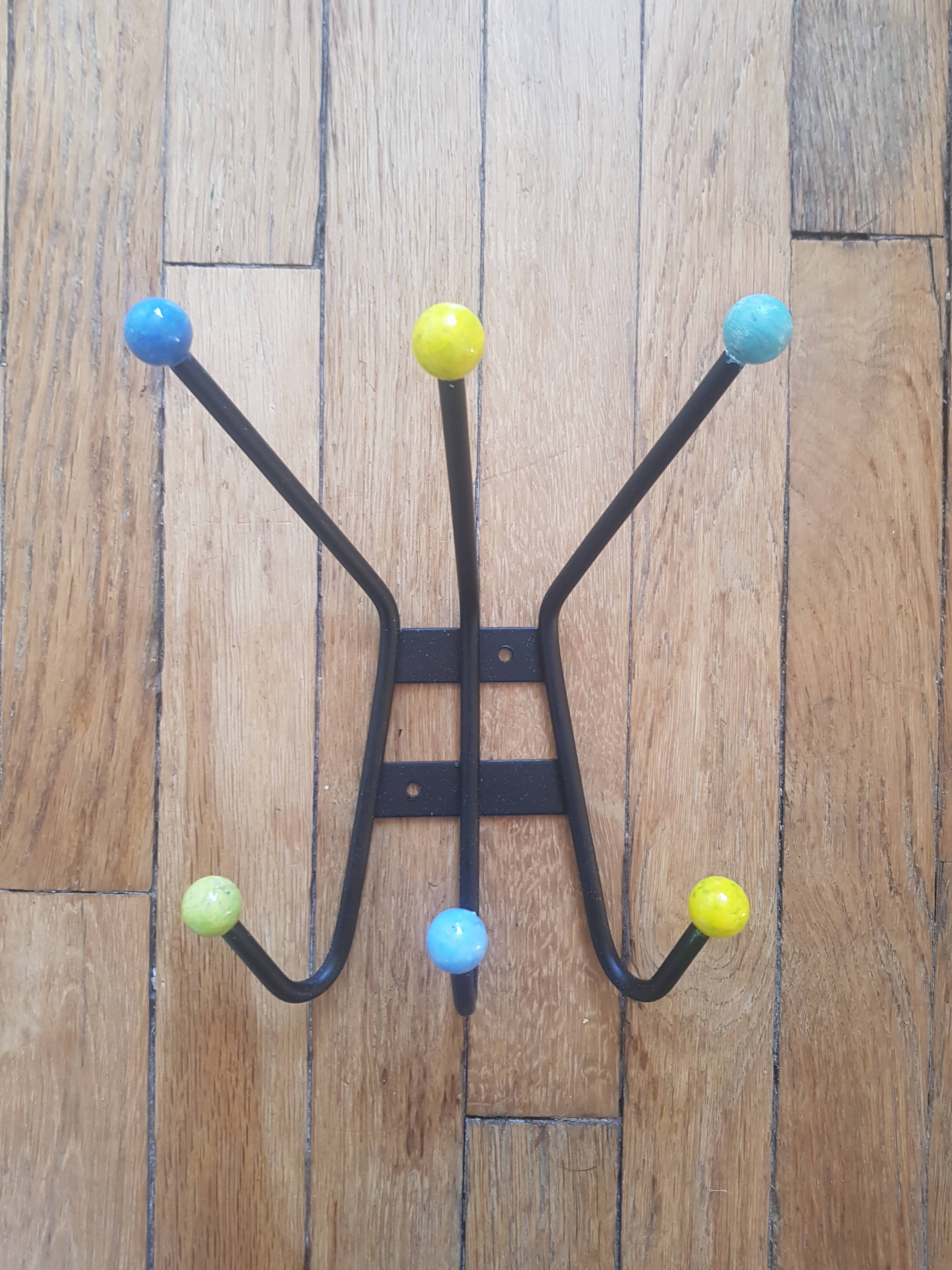 Vintage wall coat rack