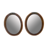 Pair of underglass medallion frames