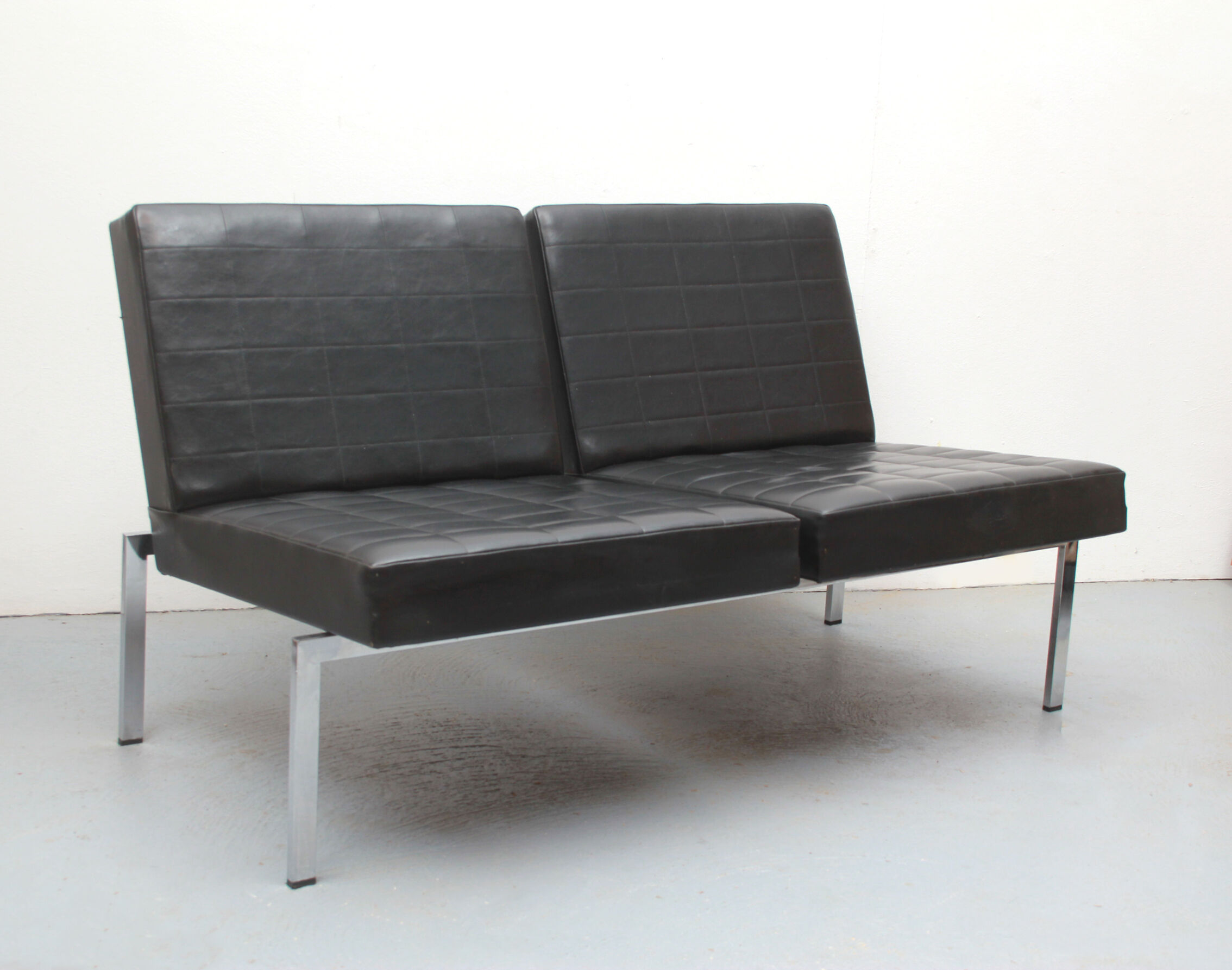 1960s 2-seater sofa in synthetic leather