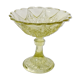 Coupe sur pied en verre moulé jaune