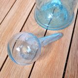 Biot carafe in blue blown glass