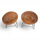 Pod Chairs – Pair of Rattan/Wicker Lounge Chairs on Metal Frame, 1970
