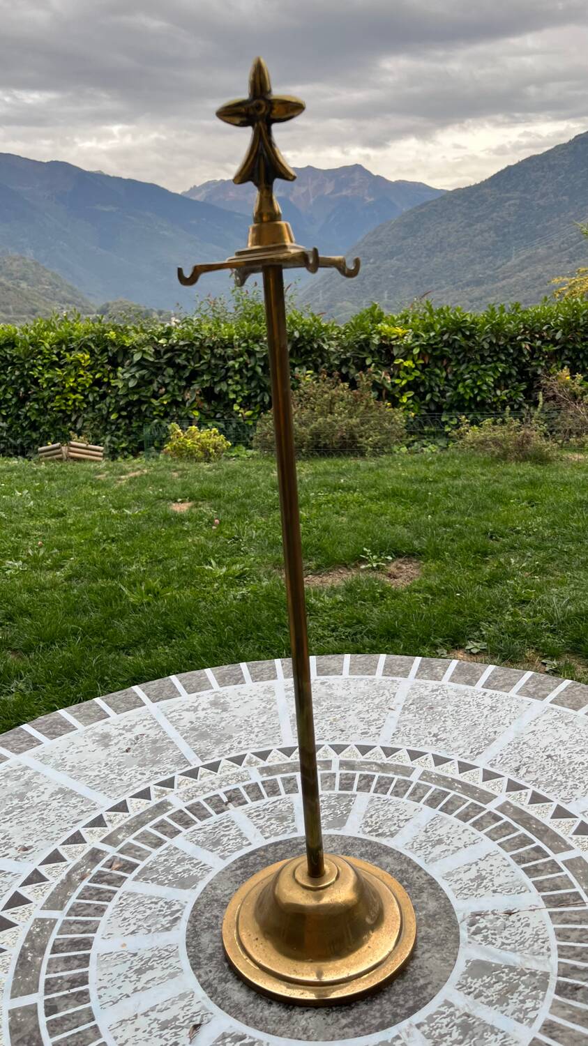 Old brass fireplace set