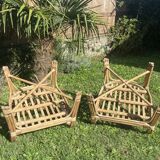Pair of rattan armchairs
