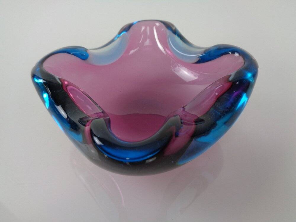 Sommerso Murano Glass Ashtray, Italy, 1960s