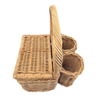 Handmade wicker picnic basket L37xD31xH46cm