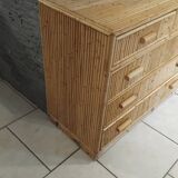 Vintage rattan chest of drawers