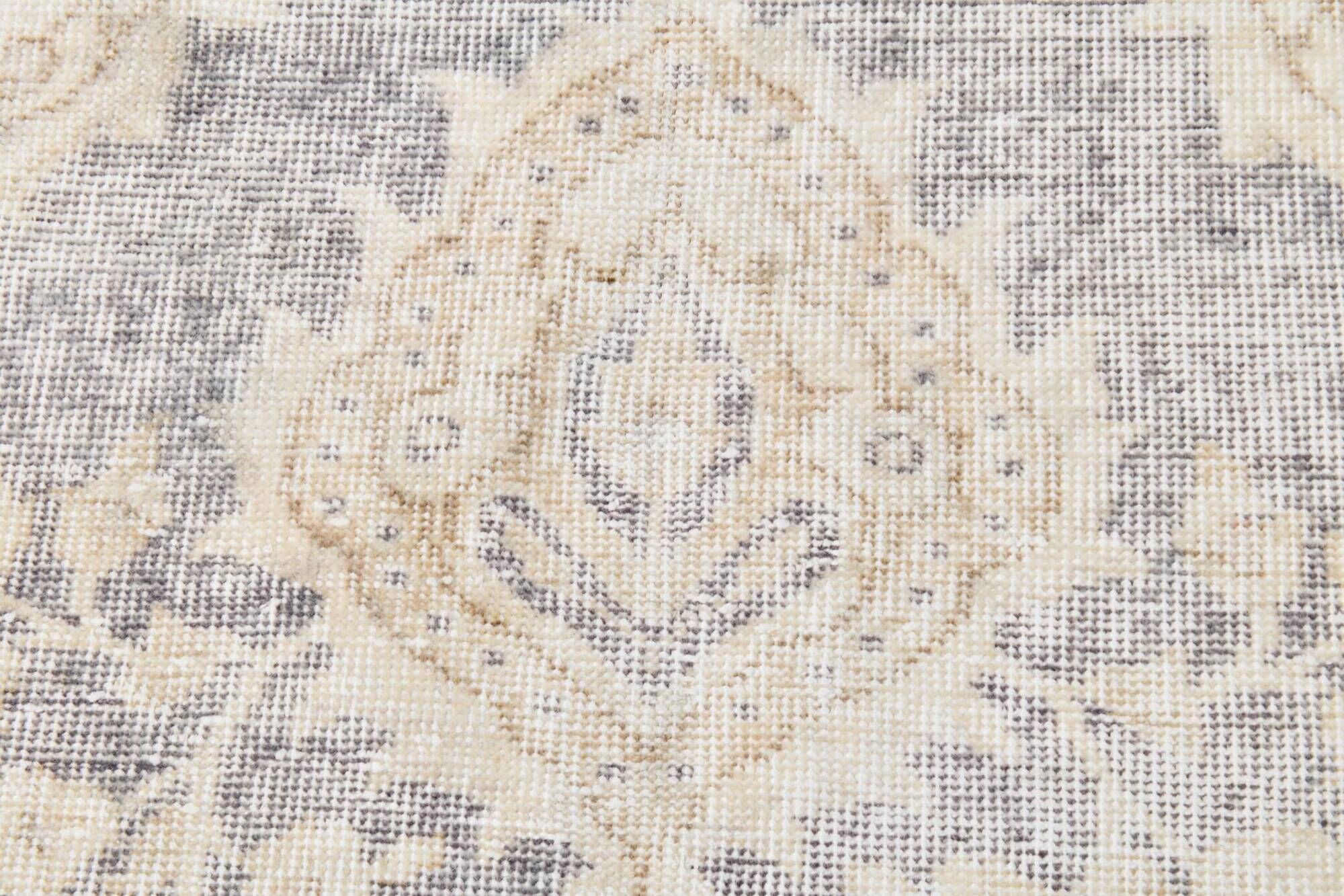 Vintage Light Blue & Cream Turkish Rug, Oriental Pattern Bedroom Carpet