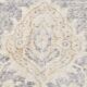 Vintage Light Blue & Cream Turkish Rug, Oriental Pattern Bedroom Carpet
