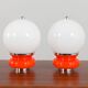 Paire de lampes de table italiennes en verre de Murano Mazzega de style Space Age