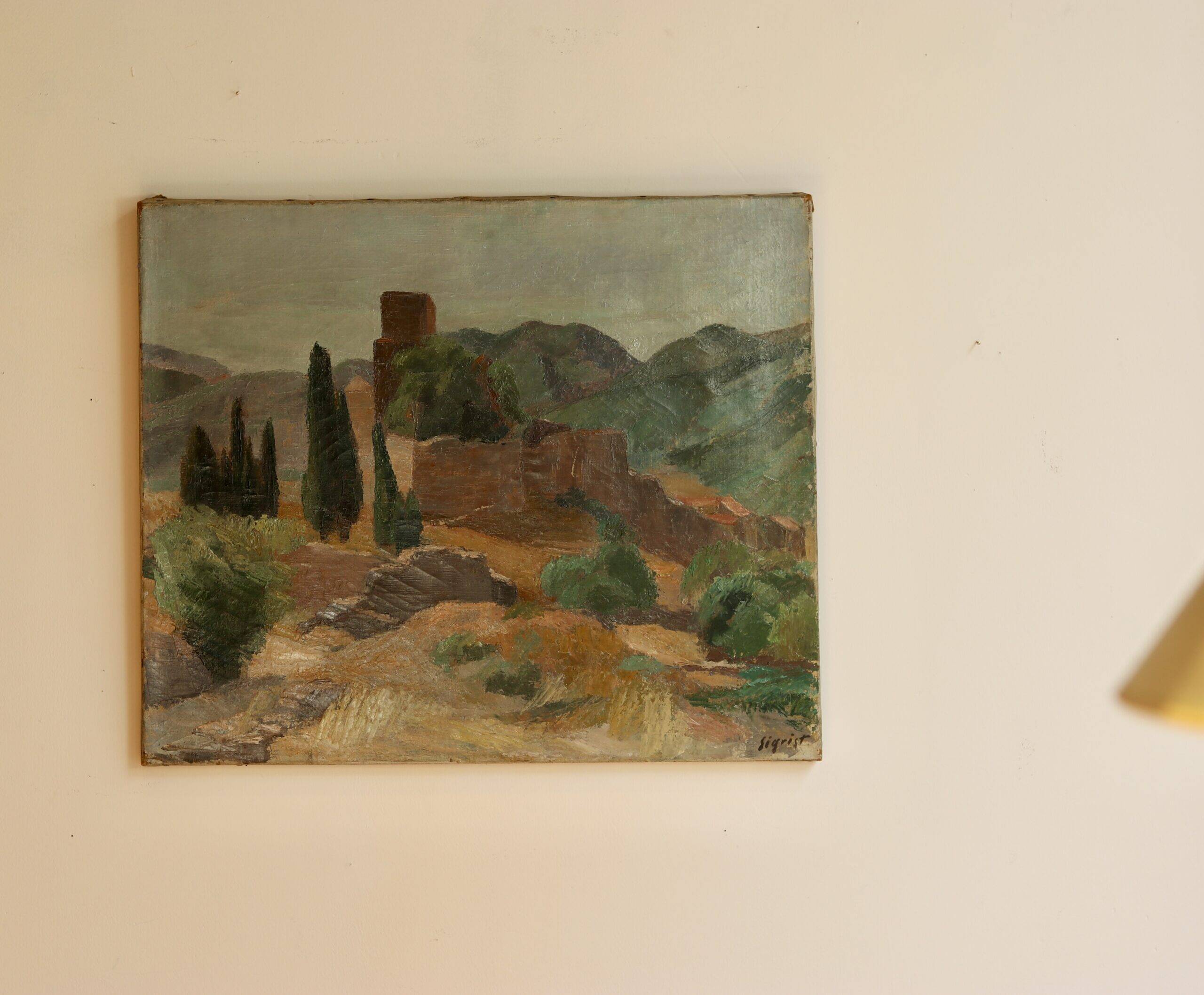 Provençal landscape, oil on canvas, Edmond Sigrist (1882-1947)