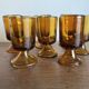 set of 7 tulip foot roller glasses Ibiza 1970 in large irregular glass
