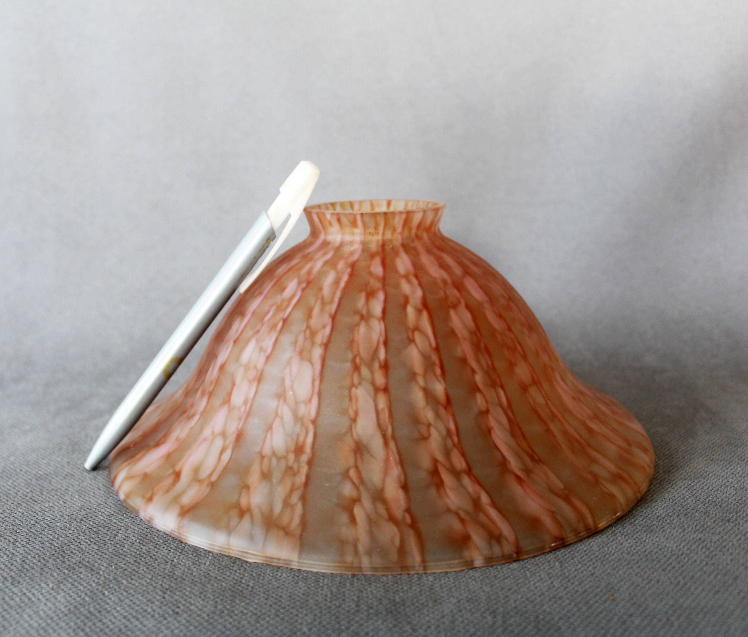 Antique Art Nouveau Glass Lampshade, Glass Globe, with Brass Holder