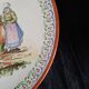 Large Round Antique Plate 33 cm Ceramic Pierrefonds - Regional Dance Decoration