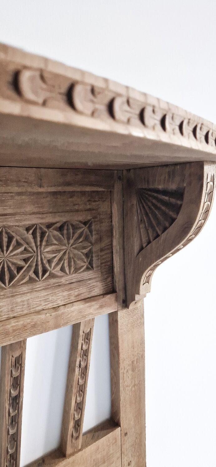 Old carved wood wall shelf