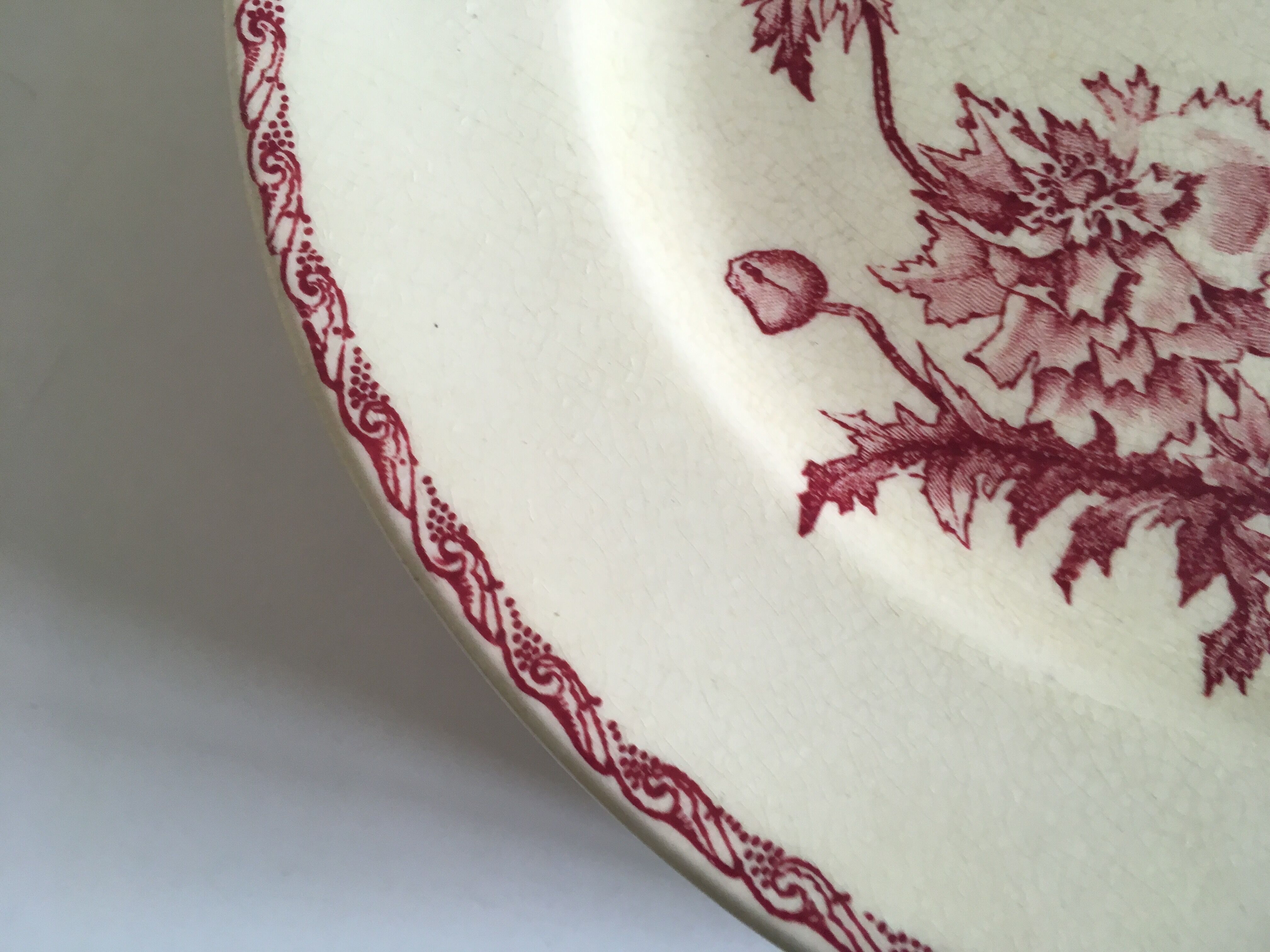 Set de 9 assiettes en faience 19e oiseaux Longwy
