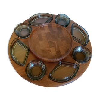 Digsmed Danmark Teak Turntable with 8 Ramekins