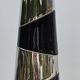Large vintage silver and black ceramic lamp 120cm