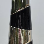Grande lampe en céramique argent et noir vintage 120cm