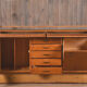 Vintage pharmacy counter showcase