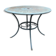 Table verte en fer forgé de jardin ronde