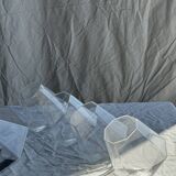 Small geometric carafe with diamond-shaped stopper and its 4 glasses