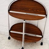 Oval folding serving trolley