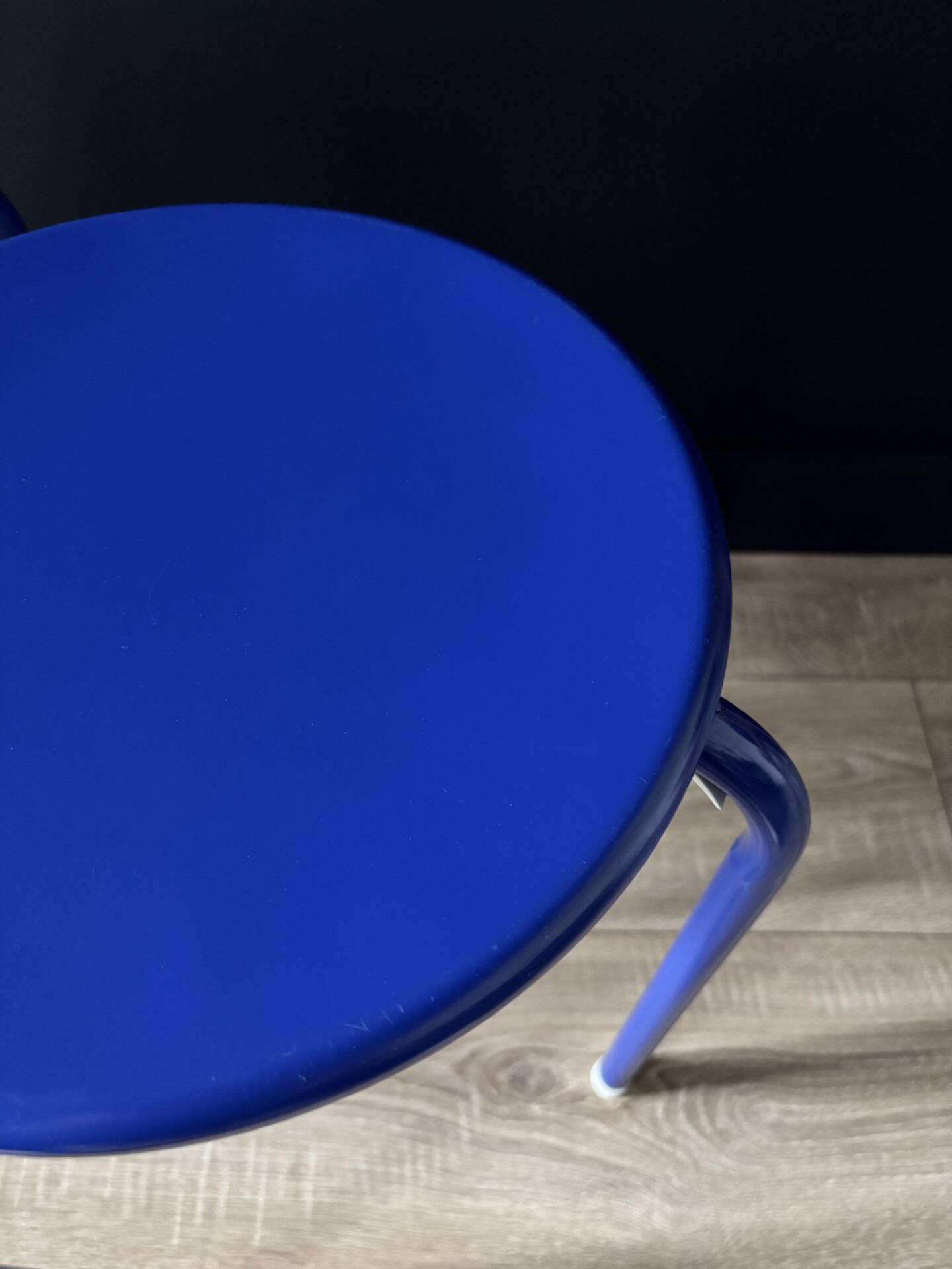 Blue Klein metal stool