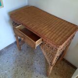 Rattan dressing table and stool